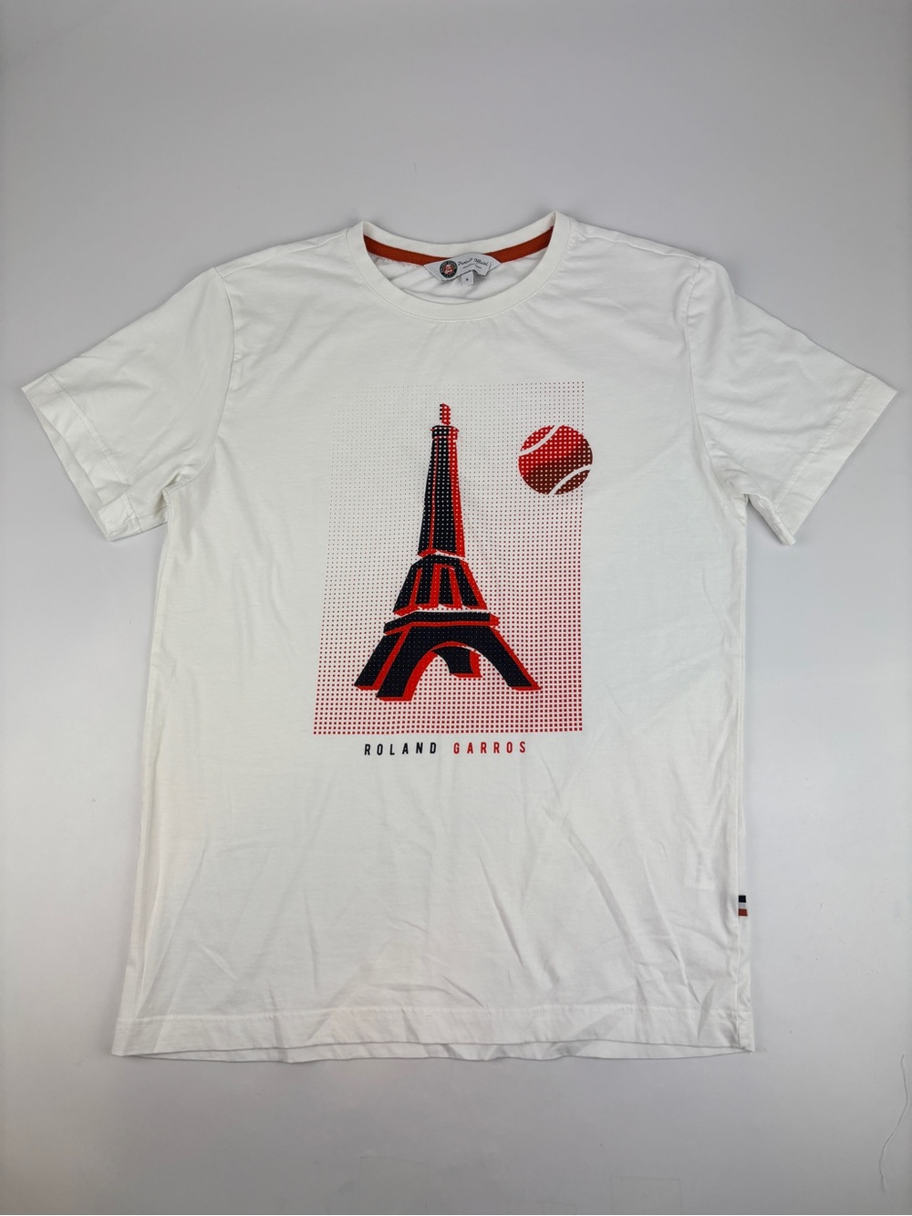 Roland Garros Paris Official Product Tennis T-shirt White Size S Eiffel Tower